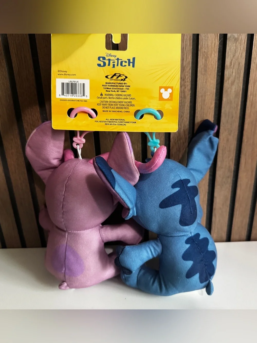 Disney Stitch Plush Clip Charms - Blue and Pink Duo